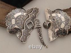 Rare Antique 19th C. Russian Solid SIlver & Niello Belt