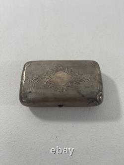 Rare Antique Imperial 84 Russian Silver Cigarette Case Horse & Chariot /Sleigh