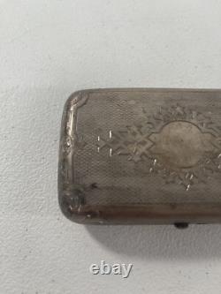Rare Antique Imperial 84 Russian Silver Cigarette Case Horse & Chariot /Sleigh