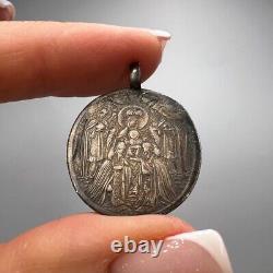 Rare Antique Imperial Christian Icon Pendant Silver 84 Saint Russian Mary Jesus