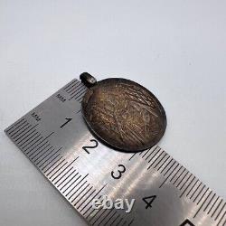 Rare Antique Imperial Christian Icon Pendant Silver 84 Saint Russian Mary Jesus