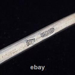 Rare Antique Imperial Eagle Russian 84 Silver Coat of Arms Cypher Crown Spoon RU