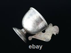 Rare Antique Imperial Russian 84 Silver Charka Cup Shot Vodka Griffin Handle RU