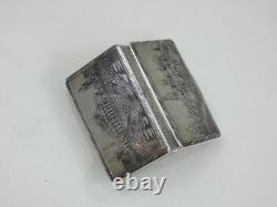 Rare Antique Imperial Russian 84 Silver Niello Snuff Box Architectural 1821-1856