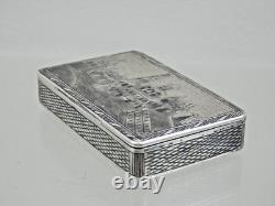 Rare Antique Imperial Russian 84 Silver Niello Snuff Box Architectural 1821-1856
