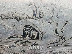 Rare Antique Imperial Russian 84 Silver Snuff Box Horse Troika Niello Russia RU