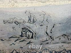 Rare Antique Imperial Russian 84 Silver Snuff Box Horse Troika Niello Russia RU