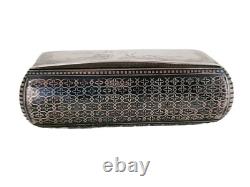 Rare Antique Imperial Russian 84 Silver Snuff Box Horse Troika Niello Russia RU