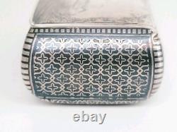Rare Antique Imperial Russian 84 Silver Snuff Box Horse Troika Niello Russia RU