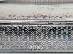 Rare Antique Imperial Russian 84 Silver Snuff Box Horse Troika Niello Russia RU