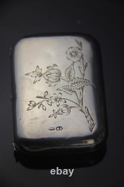 Rare Antique Imperial Russian 84 Silver Snuff Pill Box