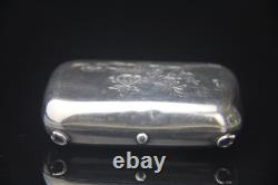 Rare Antique Imperial Russian 84 Silver Snuff Pill Box