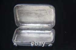 Rare Antique Imperial Russian 84 Silver Snuff Pill Box