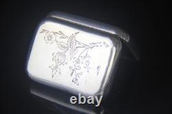 Rare Antique Imperial Russian 84 Silver Snuff Pill Box