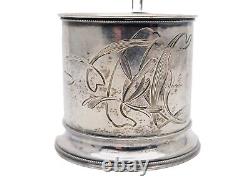 Rare Antique Imperial Russian 84 Silver Tea Cup Holder Goblet Glass Hallmark RU