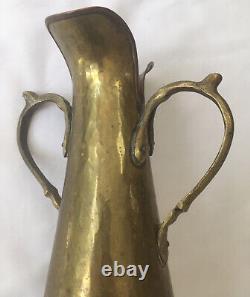 Rare Antique Imperial Russian Brass & Copper Vase / Vessel, 13 H, c. 1880's