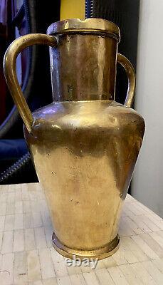 Rare Antique Imperial Russian Brass Vase With Double Headed Eagle