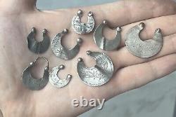 Rare Antique Imperial Russian Gilt Sterling Silver 84 Earrings Women's Jewelry
