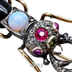 Rare Antique Imperial Russian Gold Bug Beetle Brooch Pin Romanov Tsar Jewelry RU