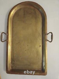Rare Antique Imperial Russian Hammered Brass Tray With Handles, 14 Gornin