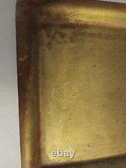 Rare Antique Imperial Russian Hammered Brass Tray With Handles, 14 Gornin