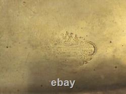 Rare Antique Imperial Russian Hammered Brass Tray With Handles, 14 Gornin