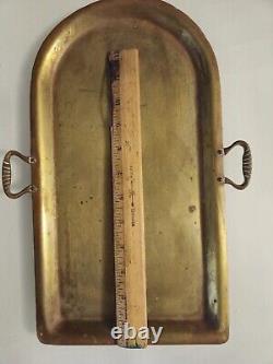 Rare Antique Imperial Russian Hammered Brass Tray With Handles, 14 Gornin