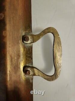 Rare Antique Imperial Russian Hammered Brass Tray With Handles, 14 Gornin