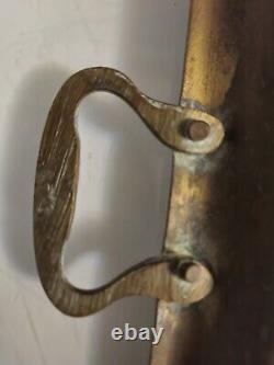 Rare Antique Imperial Russian Hammered Brass Tray With Handles, 14 Gornin