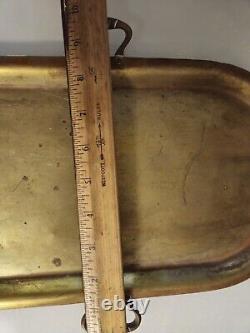Rare Antique Imperial Russian Hammered Brass Tray With Handles, 14 Gornin