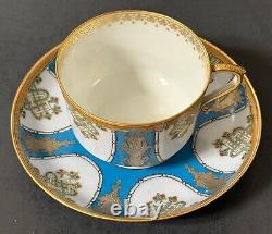 Rare Antique Imperial Russian Kuznetsov Factory Porcelain Cup & Saucer