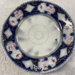 Rare Antique Imperial Russian Kuznetsov Factory Scalloped Floral Porcelain Plate