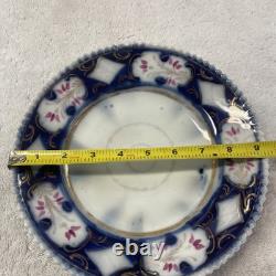 Rare Antique Imperial Russian Kuznetsov Factory Scalloped Floral Porcelain Plate