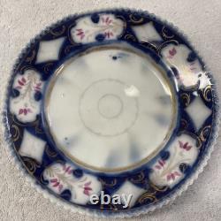Rare Antique Imperial Russian Kuznetsov Factory Scalloped Floral Porcelain Plate