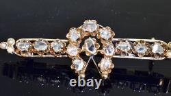 Rare Antique Imperial Russian Luck Horse Shoe Brooch 14k Gold 1ct Diamonds c1890