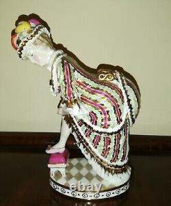 Rare Antique Imperial Russian Moscow Gardner Porcelain Figure Lady with Secret