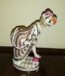 Rare Antique Imperial Russian Moscow Gardner Porcelain Figure Lady with Secret
