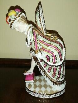 Rare Antique Imperial Russian Moscow Gardner Porcelain Figure Lady with Secret