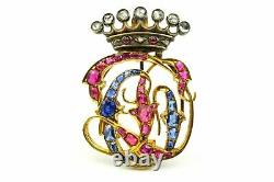 Rare Antique Imperial Russian Romanov Tsarist Royal Crown Jewel Royalty Brooch