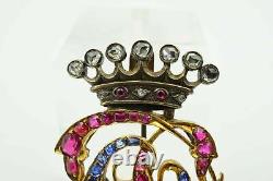 Rare Antique Imperial Russian Romanov Tsarist Royal Crown Jewel Royalty Brooch