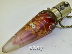 Rare Antique Imperial Russian Scent Bottle Hand Cut Crystal-Empress Alexandra