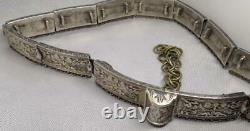 Rare Antique Imperial Russian Sterling Silver 84 Buckle Belt Signed 495 gr