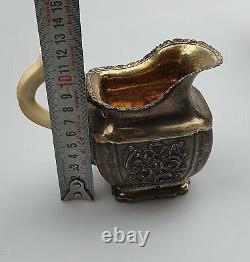 Rare Antique Imperial Russian Sterling Silver 84 Creamer Jug Signed 180 gr