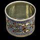 Rare Antique Imperial Russian Sterling Silver Napkin Ring Enameled 84 marked 5cm