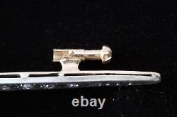 Rare Antique Imperial Russian Tsarist Jewelry 56 Gold Diamond Gemset Brooch Pin