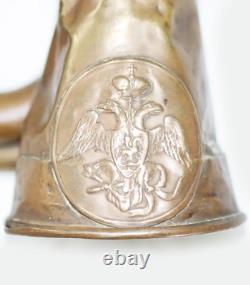 Rare Antique Original Imperial Russian Army Crimea War Brass Bugle Military Horn