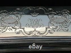 Rare Antique Royalty Imperial Russian Silver Crystal Romanov Crown Gold Gilt Box