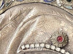 Rare Antique Yaroslavl School Imperial Russian Icon In 84 Enameled Silver Oklad