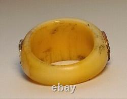 Rare Bone Ring Silver 84 Flower Russian Imperial Crown