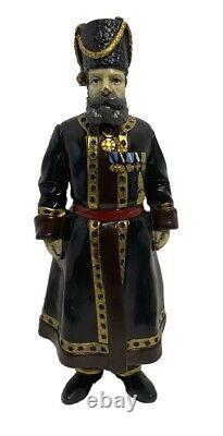 Rare FABERGE 1912 Bronze Imperial Russian Cossack Guard Antique Gold Gilt Enamel